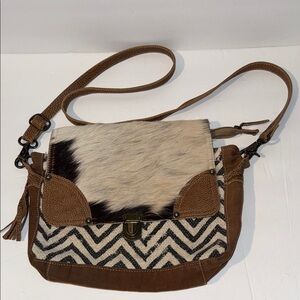 Myra Bag Brown and Black Patterned Crossbody